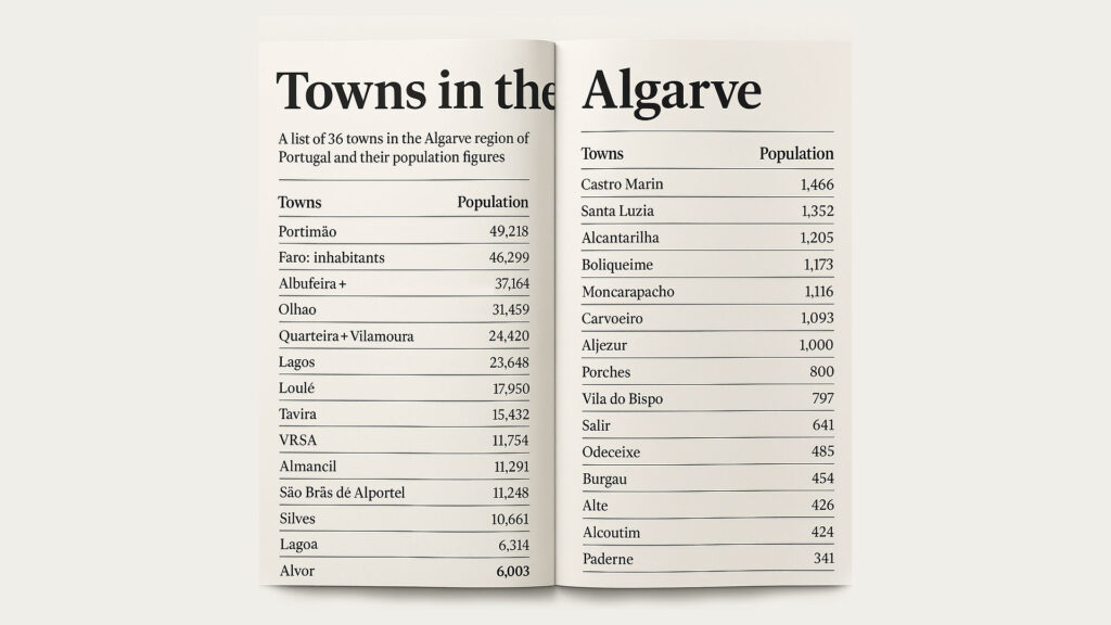 Towns in the Algarve